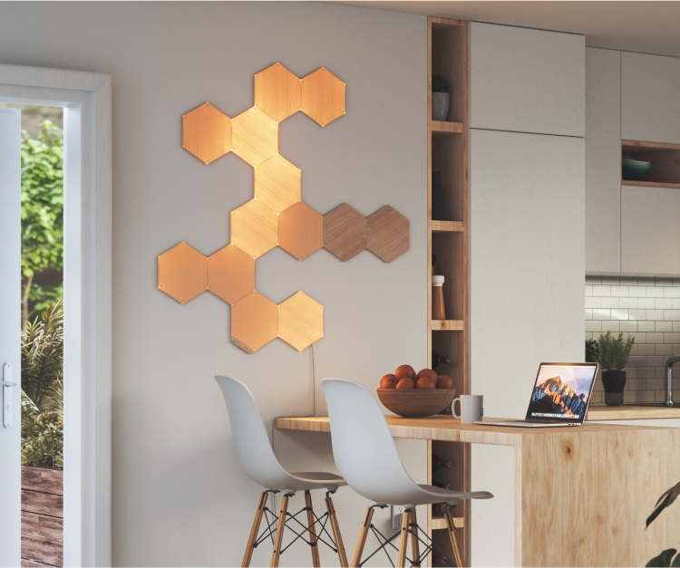nanoleaf shapes 木目調 Nanoleaf Elements | Wood Look Panels | Smart LED Lights