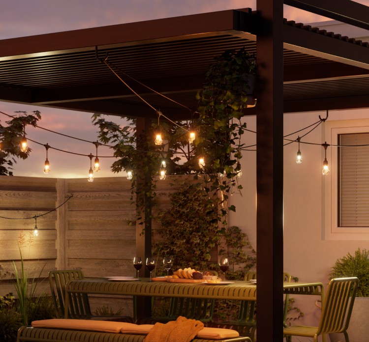 XMCOSY Smart Outdoor String Lights, 123Ft LED Patio Lights Waterproof IP65, App Control...